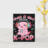 ただのK-popと可愛いアホロトルが好きな音楽好きな女の子 カード (黄色い花)