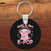 ただのK-popと可愛いアホロトルが好きな音楽好きな女の子 キーホルダー (正面)