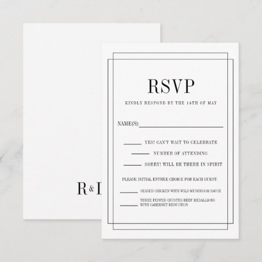 ただひたすら愛してる 出欠カード (正面/裏面)