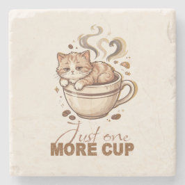 ただもう一杯 面白い猫 コーヒー 大理石 コースター
