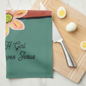 ただイエスを愛する少女 キッチンタオル (四つ折り)