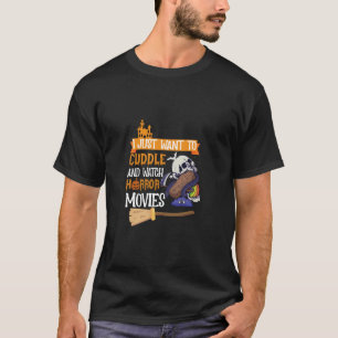 ただハグしてホラー映画を見たいだけ Tシャツ