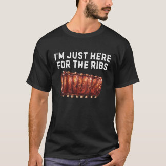 ただリブのために来たTシャツ 冗談のBBQ Tシャツ
