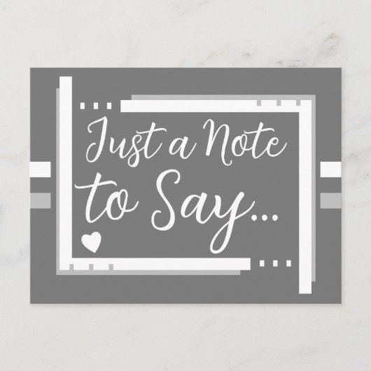 ただ伝えたい、グレーホワイト ポストカード (正面)