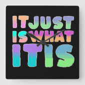 ただ何だ |おもしろい引用文 スクエア壁時計 (正面)