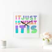 ただ何だ |おもしろい引用文 スクエア壁時計 (ホーム)