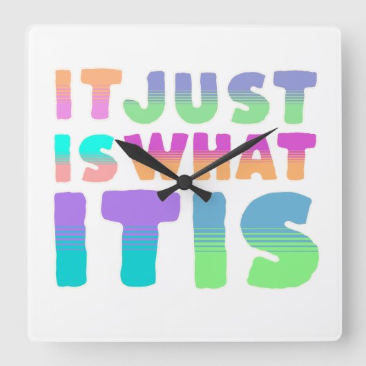 ただ何だ |おもしろい引用文 スクエア壁時計 (正面)