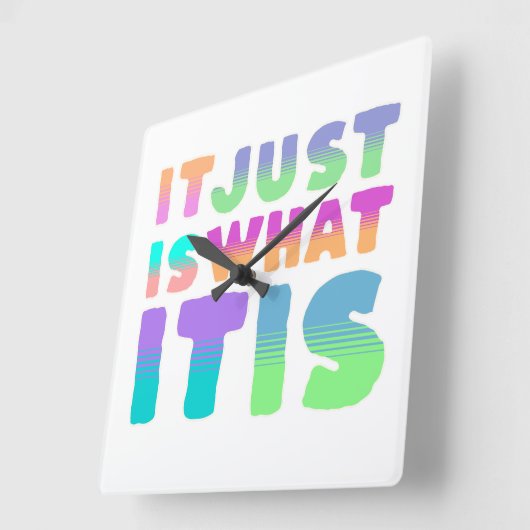 ただ何だ |おもしろい引用文 スクエア壁時計 (傾斜)