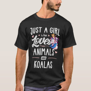 ただ動物とコアラが好きな女の子 女性 Tシャツ