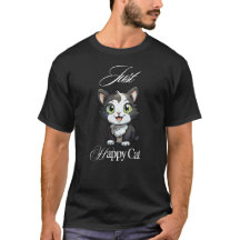ただ幸せなネコTシャツ