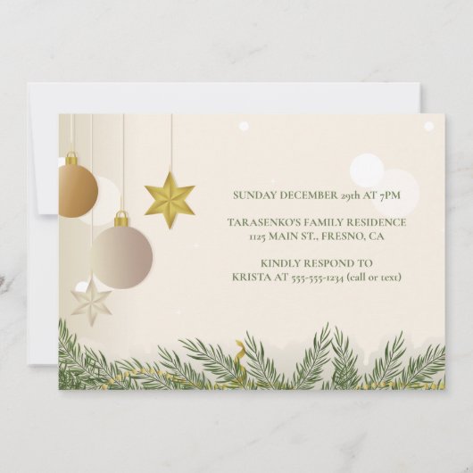 ただ愛のホリデーウェディングエロープメントパーティー 招待状 (裏面)