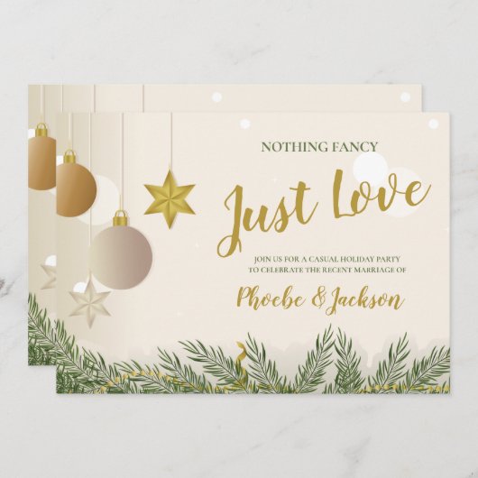 ただ愛のホリデーウェディングエロープメントパーティー 招待状 (正面/裏面)