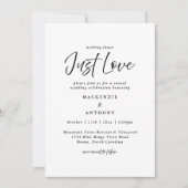 ただ愛を紡ぐ 手書きの結婚式 黒と白のモダンなデザイン 招待状 (正面)