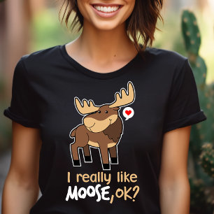 ただ本当にムースが好きなの、わかった? かわいいムースラバー トライブレンドTシャツ