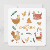 ただ様子を伺いに こんにちは 面白い雌鳥のしゃれ かわいい鶏 (正面)