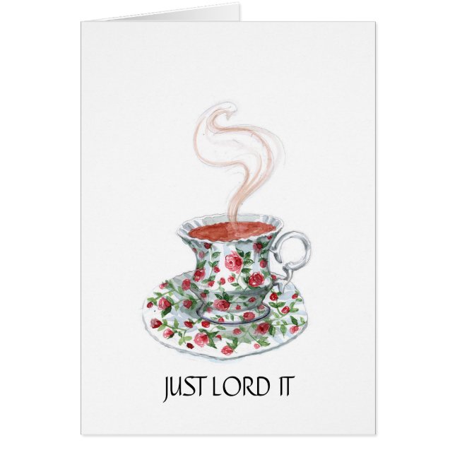 ただ法律、ティースローガン、ヴィンテージティーカップバラ (正面)