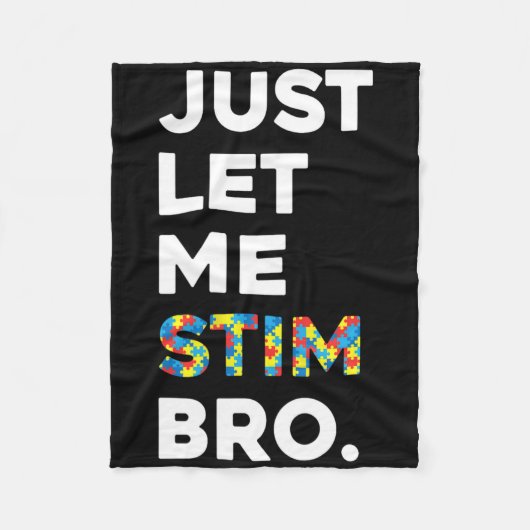 ただ私にBro自閉症の意識の月をおもしろいスティムさせてくれ フリースブランケット (正面)