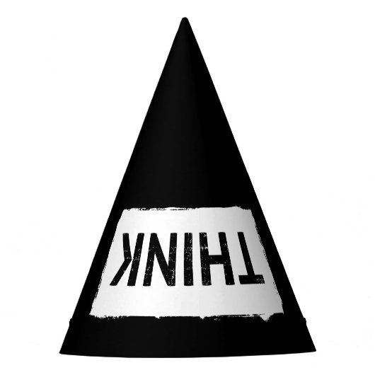 ただ考え...ばかおもしろいネディ愚かなタイポグラフィ パーティーハット (正面)