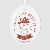 ただ転がクリスマスをおもしろい祝って オーナメント (正面)