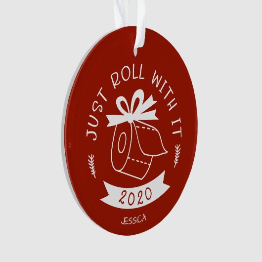 ただ転がクリスマスをおもしろい祝って オーナメント (正面)