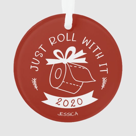 ただ転がクリスマスをおもしろい祝って オーナメント (裏面)