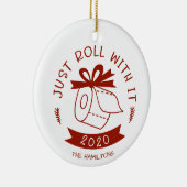 ただ転がクリスマスをおもしろい祝って セラミックオーナメント (右)