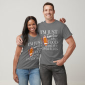 ただ食べ物とコマーシャルを見るために来た面白いギフト Tシャツ (ユニセックス)