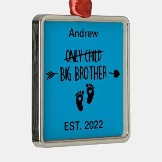 たった一人の子供が今ビッグブラザーを渡った メタルオーナメント (右)