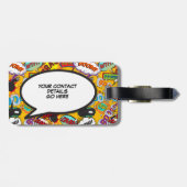 たった今結婚しましたおもしろいカラフルパーソナライズされた ラゲッジタグ (裏面横)