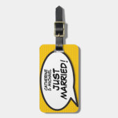 たった今結婚しましたおもしろい ラゲッジタグ (正面縦)