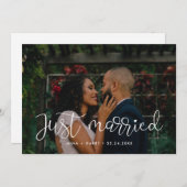 たった今結婚しましたお洒落結婚の写真カード 案内状 (正面/裏面)