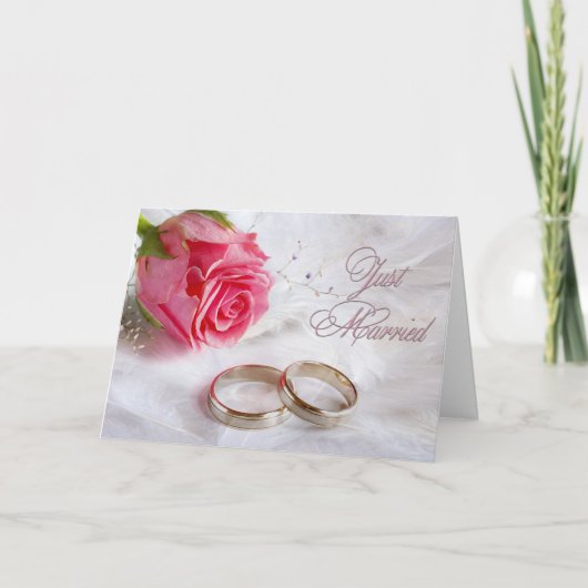 たった今結婚しましたかちょうど駆け落ちされた発表 案内状 (正面)