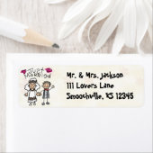 たった今結婚しましたかわいい差出人住所ラベル ラベル (インサイチュ)