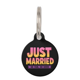 たった今結婚しましたこれまでのところ良い新おもしろい婚カップル ペット　ネームタグ