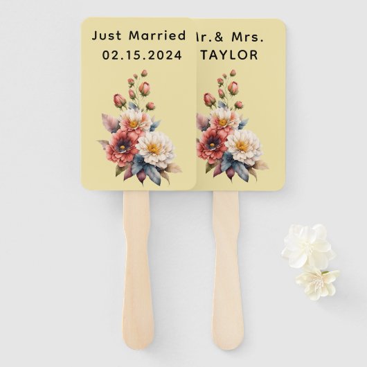 たった今結婚しましたさんそしてミセス |の結婚フローラ ハンドファン (正面&裏面)