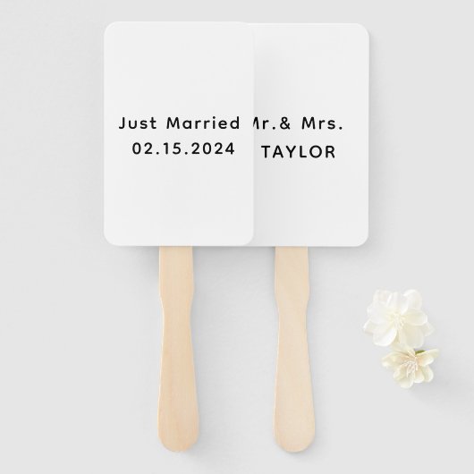 たった今結婚しましたさんそしてミセス |の結婚モノグラム ハンドファン (正面&裏面)