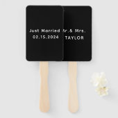 たった今結婚しましたさんそしてミセス |の結婚モノグラム ハンドファン (正面&裏面)