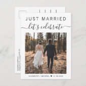 たった今結婚しましたさ祝ん写結婚真 案内ポストカード (正面/裏面)