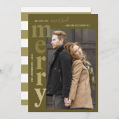 たった今結婚しましたと写真メリーホリデーカード シーズンカード (正面/裏面)