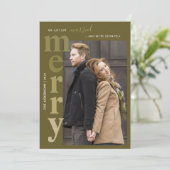 たった今結婚しましたと写真メリーホリデーカード シーズンカード (スタンド正面)