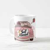 たった今結婚しましたのカップルのカスタム コーヒーマグカップ (正面左)