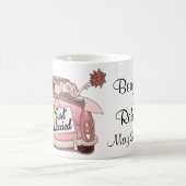 たった今結婚しましたのカップルのカスタム コーヒーマグカップ (中央)