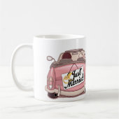 たった今結婚しましたのカップルのカスタム コーヒーマグカップ (左)