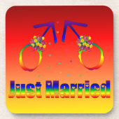 たった今結婚しましたのゲイの男性 コースター (正面)