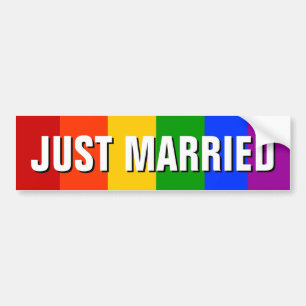 たった今結婚しましたのゲイ バンパーステッカー