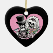 たった今結婚しましたのスカル セラミックオーナメント (裏面)