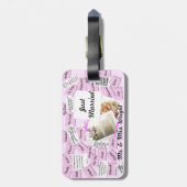 たった今結婚しましたのピンクは氏及び夫人を加えますName ラゲッジタグ (裏面縦)