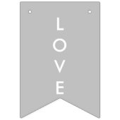 たった今結婚しましたのモノグラムの白黒の銀 バンティングフラッグ (第1の旗)