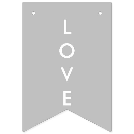 たった今結婚しましたのモノグラムの白黒の銀 バンティングフラッグ (第1の旗)