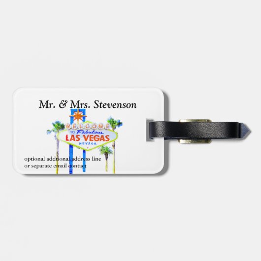 たった今結婚しましたのラスベガスの結婚式 ラゲッジタグ (裏面横)
